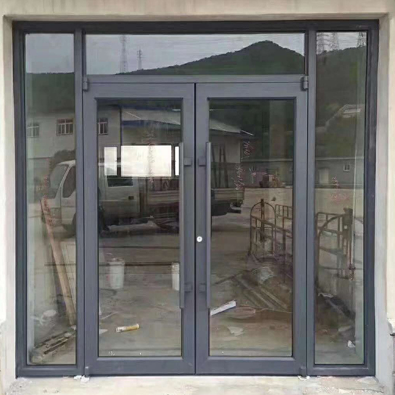 Porta de vidro de casamento francês de alumínio de design personalizado para instalações de produção avançadas