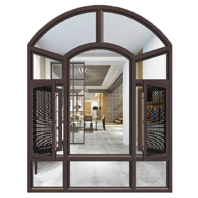Design personalizado Luva de cortina de alumínio francês com porta e janela de arco