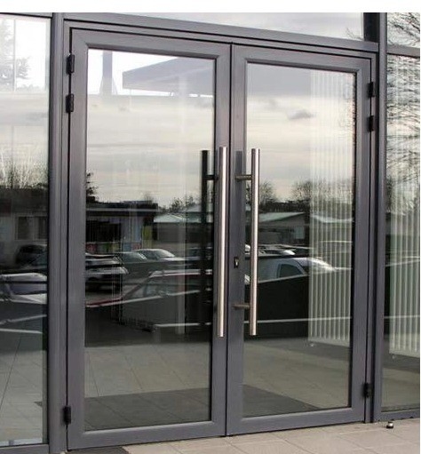 Porta de primavera comercial de alumínio de design moderno para economia de energia e durabilidade