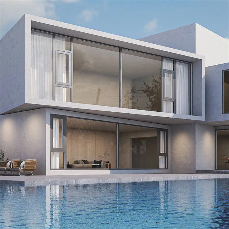 Design personalizado Vila de vidro francês Janela com isolamento acústico de 35dB e 14 camadas de vedação