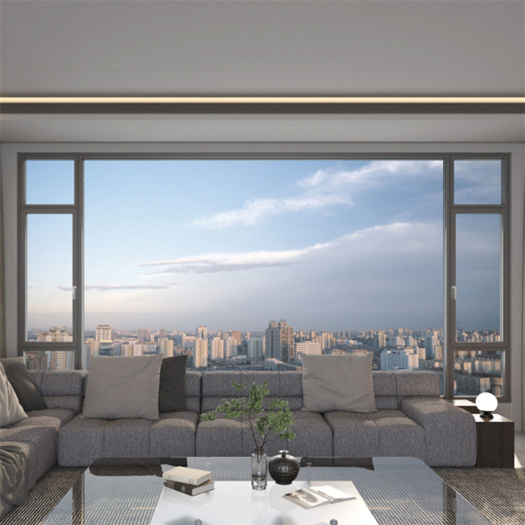 Design personalizado Vila de vidro francês Janela com isolamento acústico de 35dB e 14 camadas de vedação