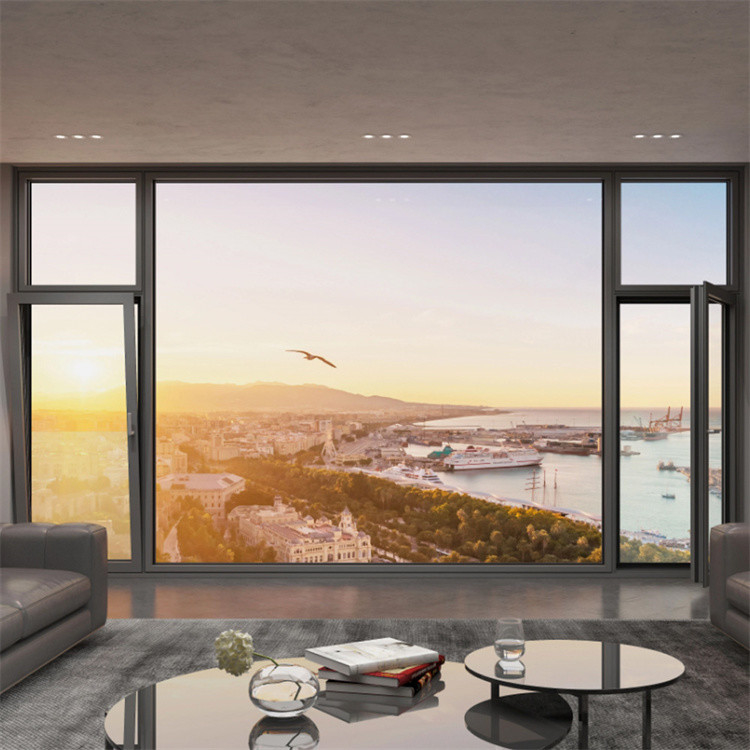Design personalizado Vila de vidro francês Janela com isolamento acústico de 35dB e 14 camadas de vedação