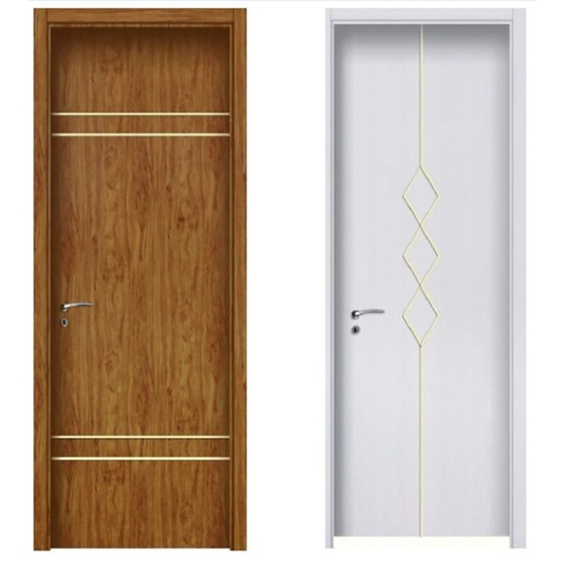 Sala de dormir de aço inoxidável UPVC PVC porta de revestimento para interior moderno simples