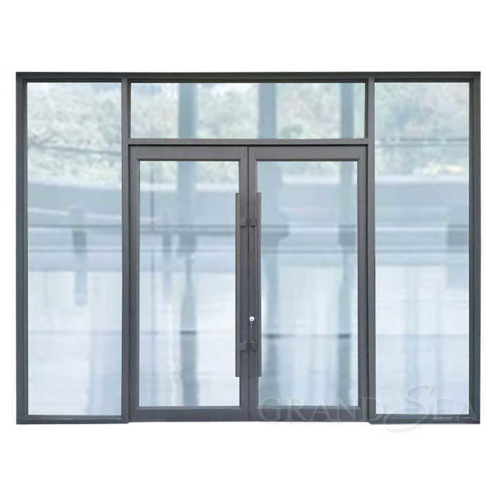 Moderno Design Alumínio Estrutura insonorizada Porta de Primavera para empurrar e puxar Método de abertura