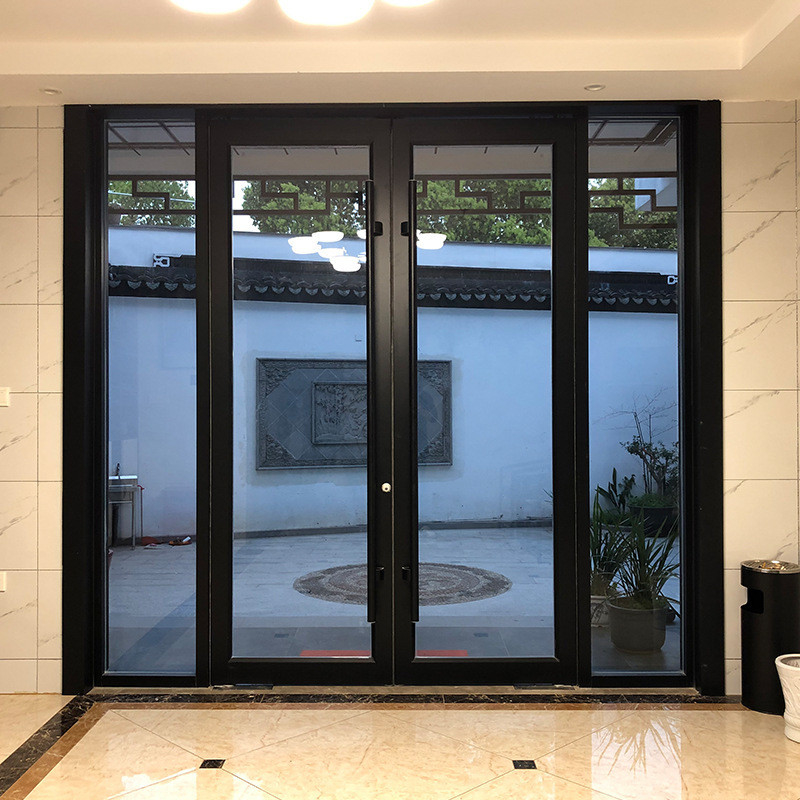 Moderno Design Alumínio Estrutura insonorizada Porta de Primavera para empurrar e puxar Método de abertura