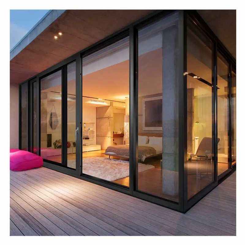 70mm Largura do quadro da janela Elevador de alumínio e porta deslizante com opção de atualização de vidro triplex