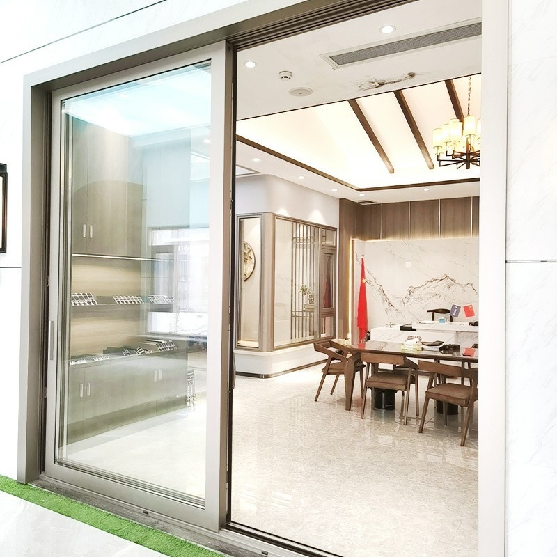 Portas deslizantes de alumínio para edifícios comerciais