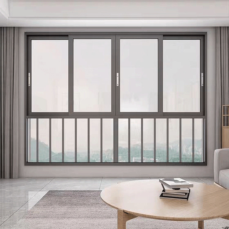 8-Way Seal Alumínio Três Pistas Sliding Windows 2,2 mm Espessura da parede Forte equipe de design