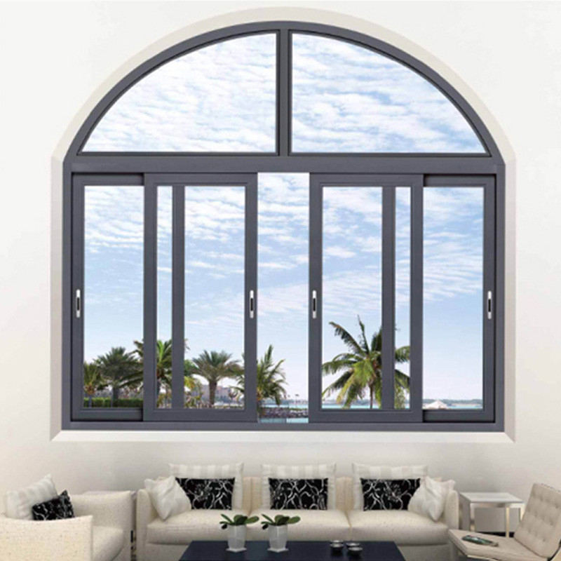 8-Way Seal Alumínio Três Pistas Sliding Windows 2,2 mm Espessura da parede Forte equipe de design