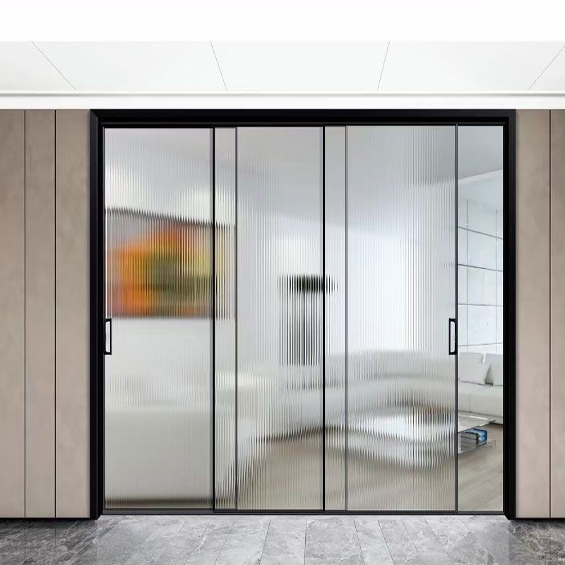 Portas deslizantes de elevador de alumínio de design moderno com espessura de parede de 1,4 mm e vidro duplo