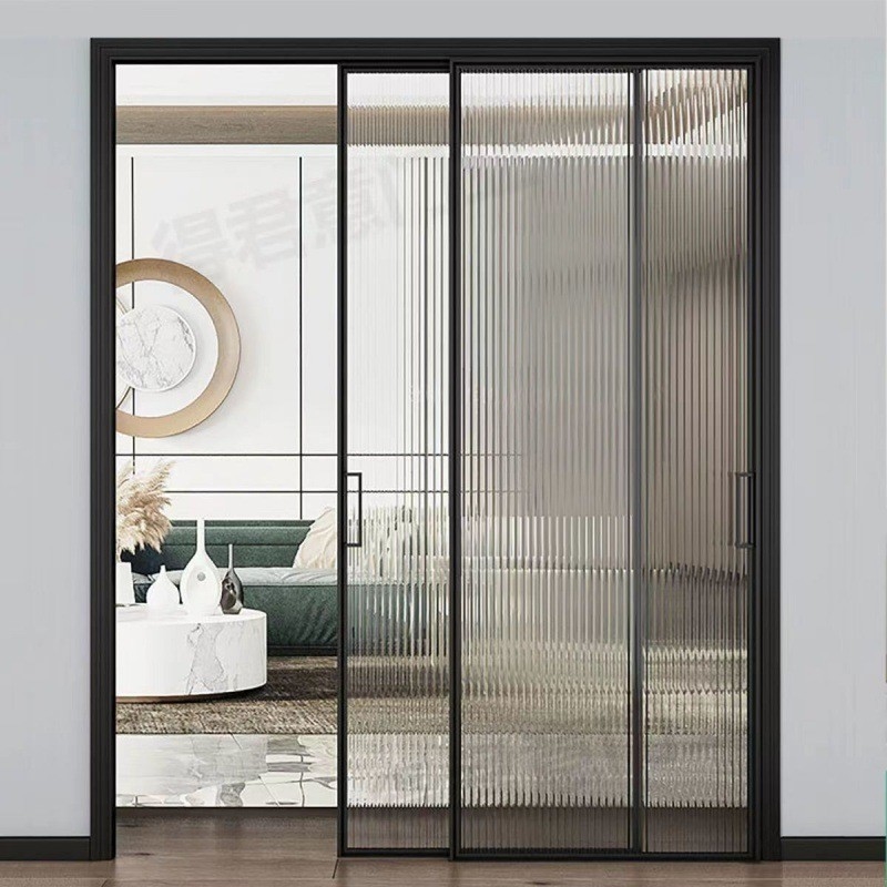 Portas deslizantes de elevador de alumínio de design moderno com espessura de parede de 1,4 mm e vidro duplo