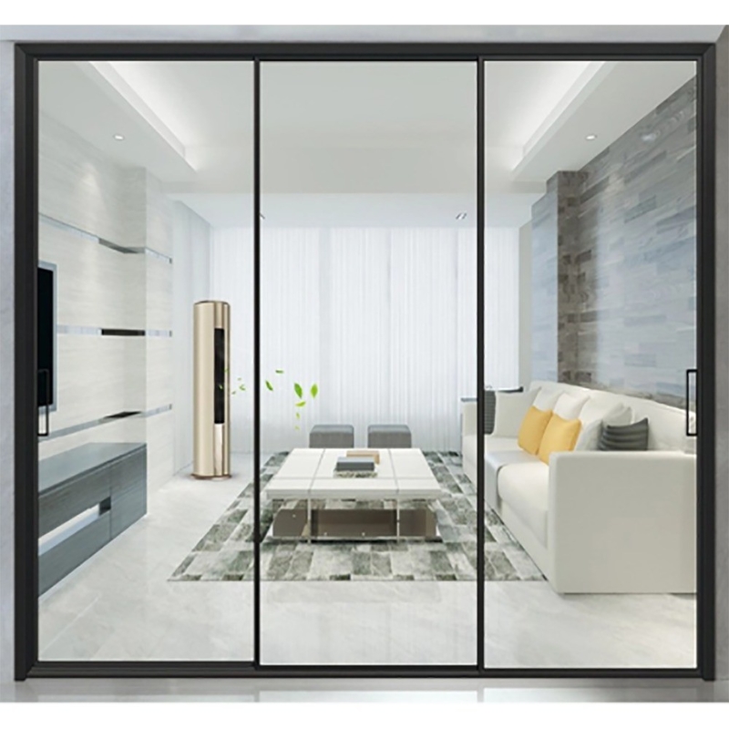 Portas deslizantes de alumínio exterior com vista de vidro grande e largura do quadro da janela de 70 mm