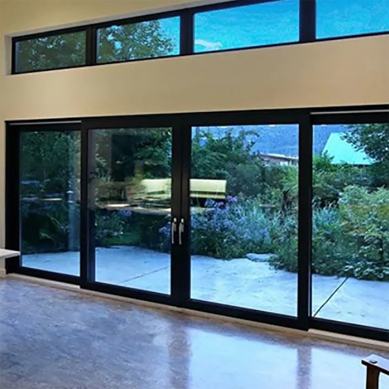 Portas deslizantes de alumínio exterior com vista de vidro grande e largura do quadro da janela de 70 mm