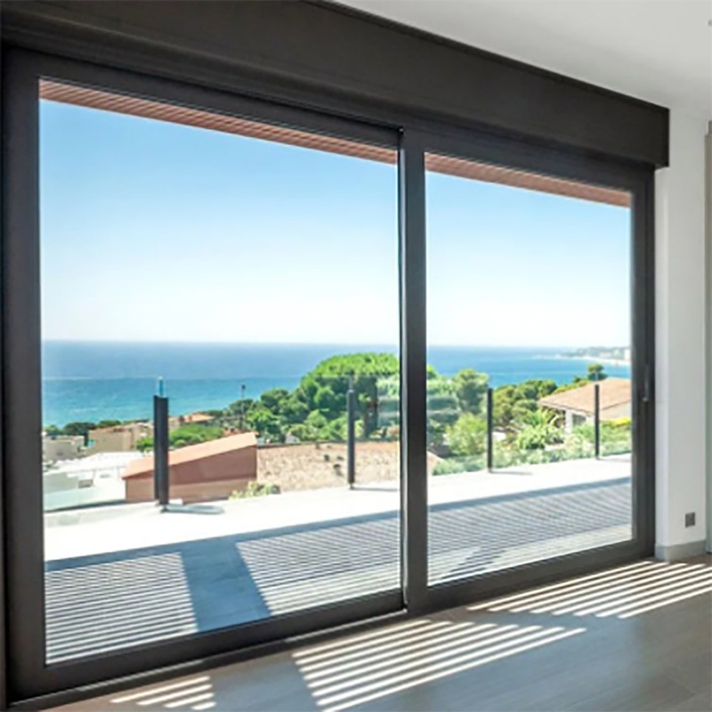 Portas deslizantes de alumínio exterior com vista de vidro grande e largura do quadro da janela de 70 mm