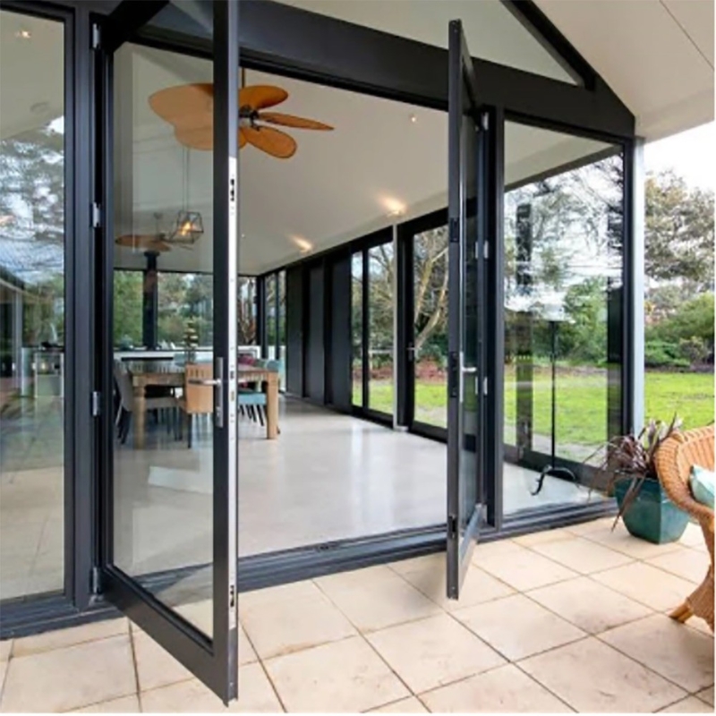 Villa Main Entry Design moderno 1.4mm Alumínio Swing Casement Porta de vidro para escritório em casa