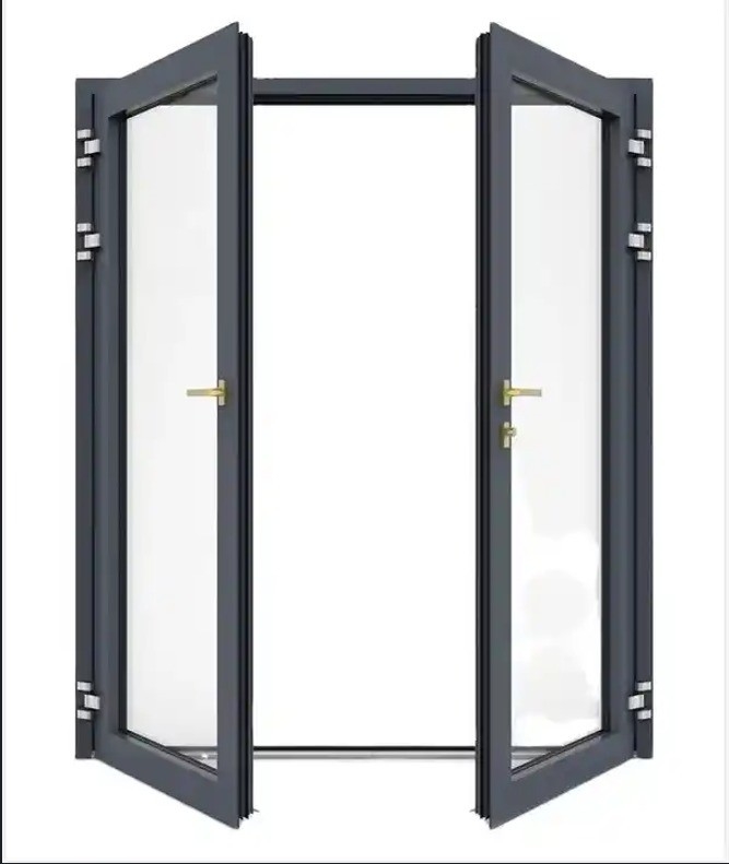 Design minimalista Portas de revestimento de liga de alumínio à prova d'água para método de abertura de balanço