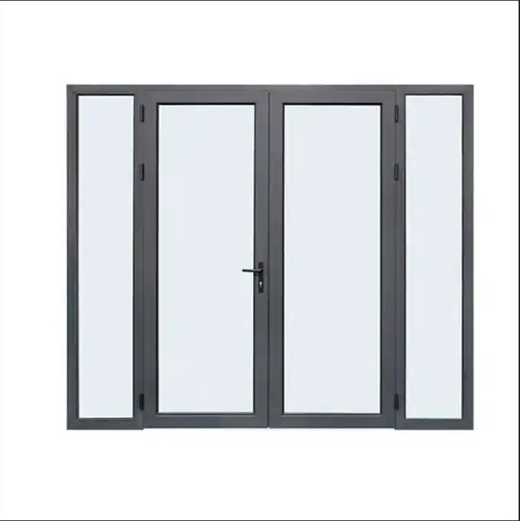 Design minimalista Portas de revestimento de liga de alumínio à prova d'água para método de abertura de balanço