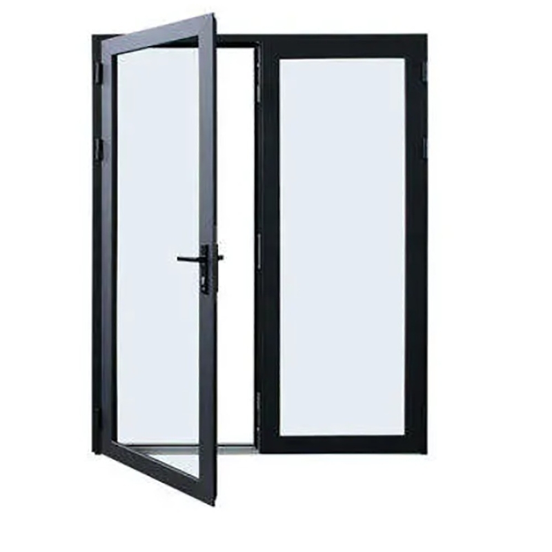 Método de abertura de empurrão e puxão SKATE Standard Slim Luxury Black Color Villa House Alumínio Casement Glass Doors