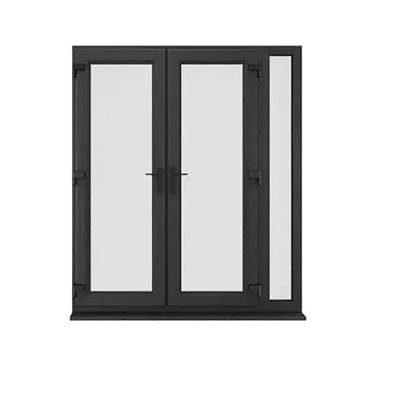 Método de abertura de empurrão e puxão SKATE Standard Slim Luxury Black Color Villa House Alumínio Casement Glass Doors