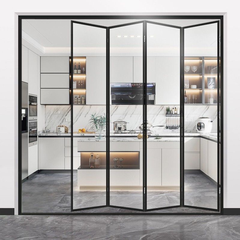 Porta dobrável de vidro de alumínio de estilo europeu