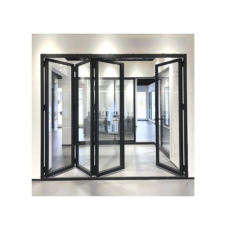Portas duplas de liga de alumínio estilo moderno e personalizado com atualização de vidro triplex