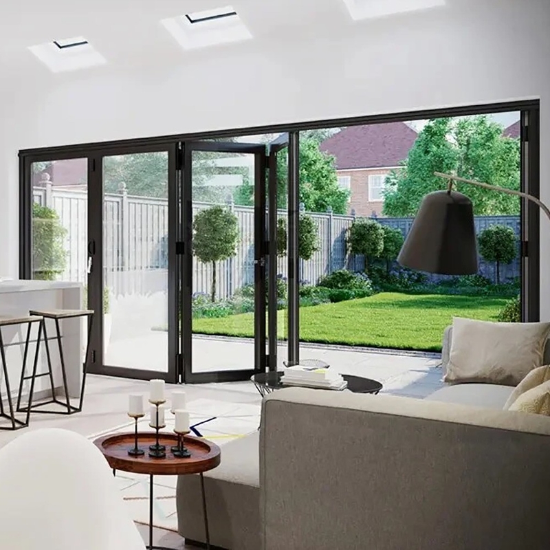 Acordeão Porta dobrável de alumínio Último design 10 camadas de vedação 35dB Isolamento acústico