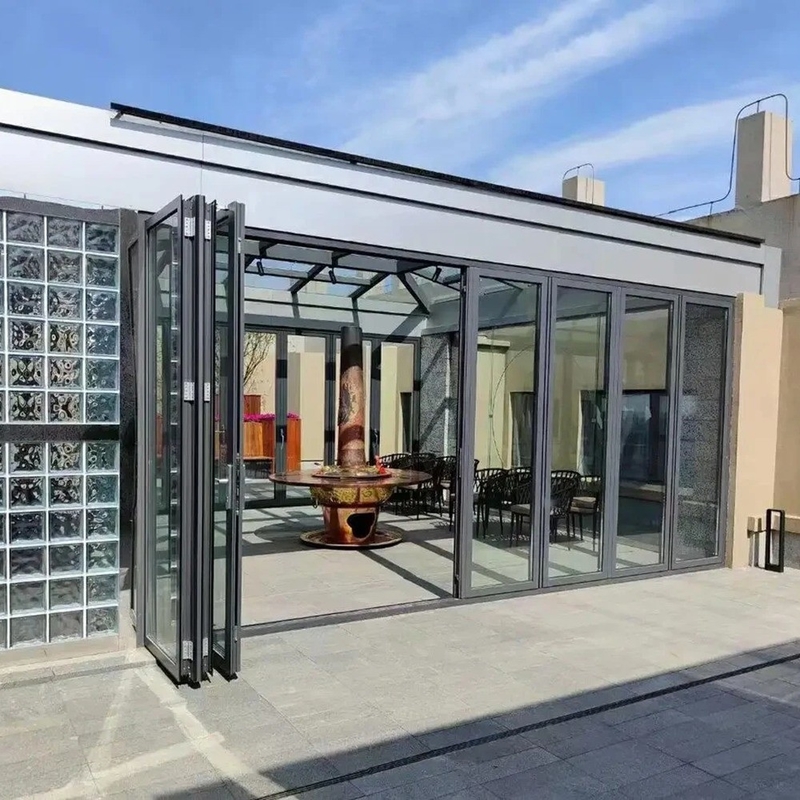 Acordeão Porta dobrável de alumínio Último design 10 camadas de vedação 35dB Isolamento acústico