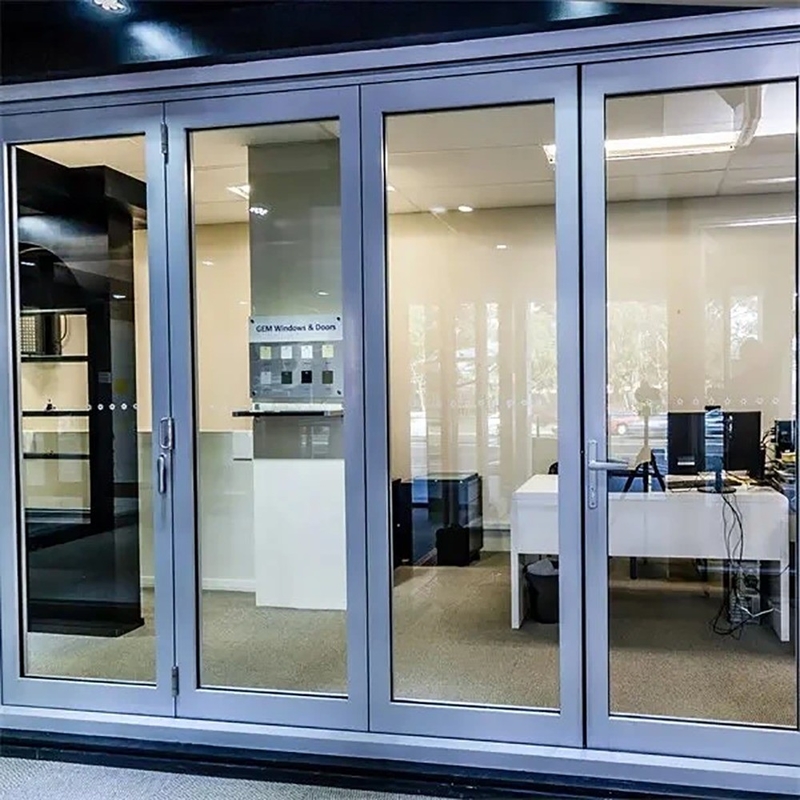 Acordeão Porta dobrável de alumínio Último design 10 camadas de vedação 35dB Isolamento acústico