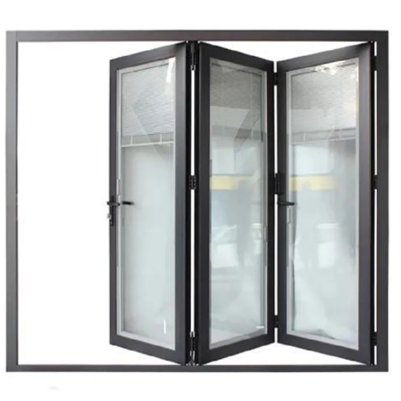 Porta dupla de vidro de vidro para 70 mm de largura Quadro de alumínio e 1,4 mm de espessura da parede