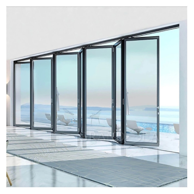 Patinação Large-Scale Aluminium Thermal Break Black Aluminium Alloy Bi-Fold Doors para vidro