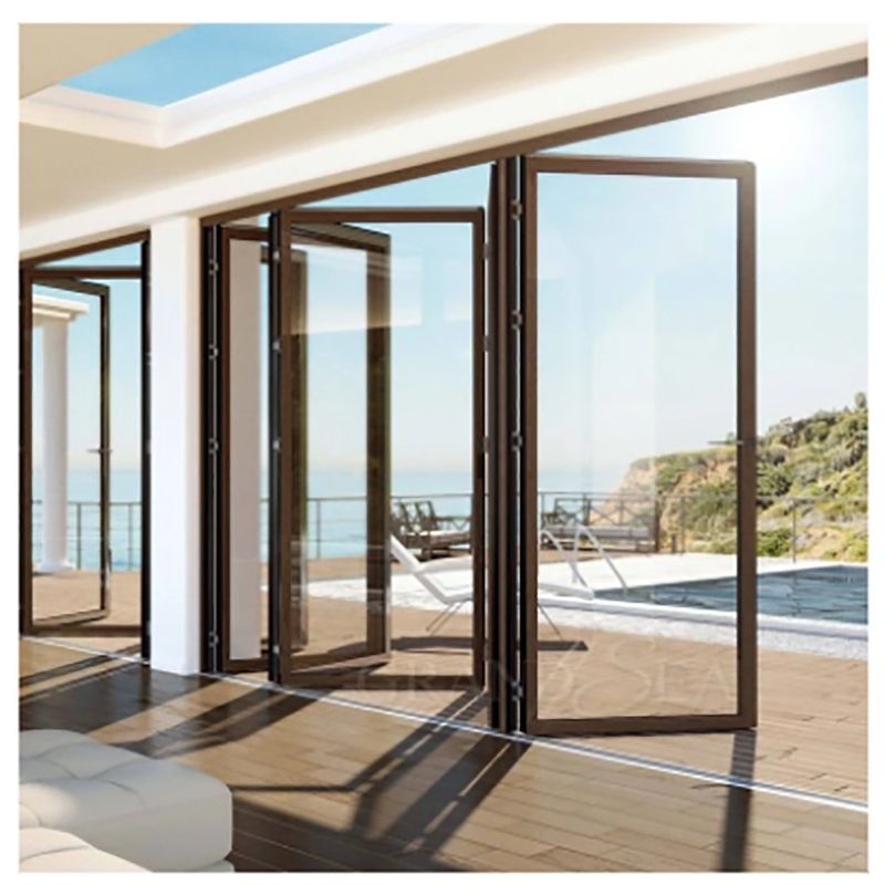 Patinação Large-Scale Aluminium Thermal Break Black Aluminium Alloy Bi-Fold Doors para vidro