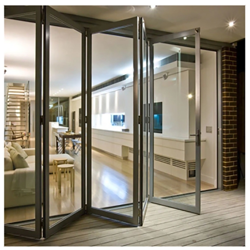 Patinação Large-Scale Aluminium Thermal Break Black Aluminium Alloy Bi-Fold Doors para vidro