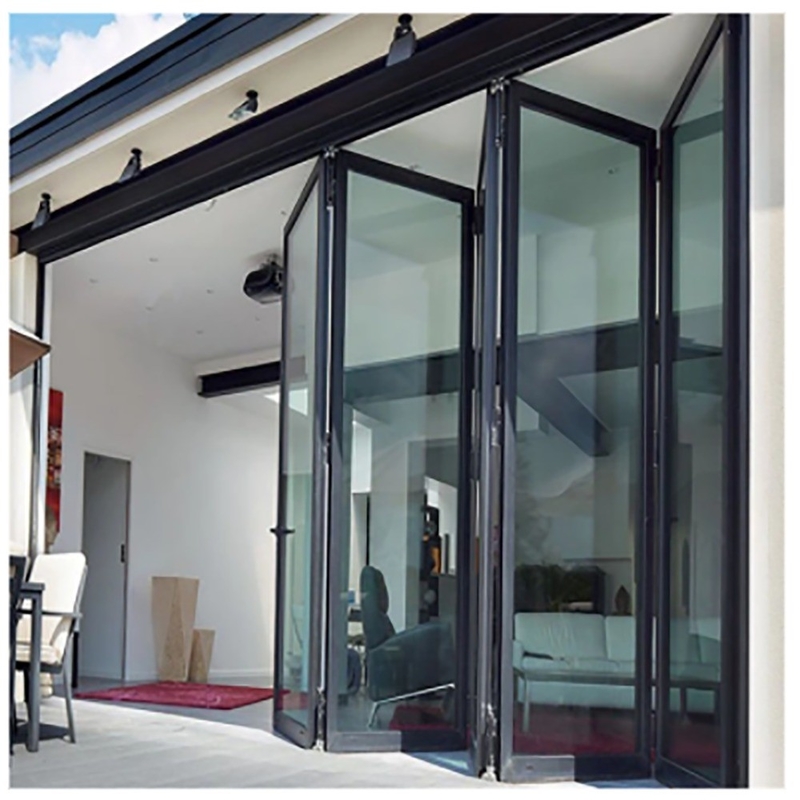 Patinação Large-Scale Aluminium Thermal Break Black Aluminium Alloy Bi-Fold Doors para vidro