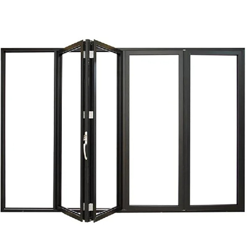 Método de abertura de tração por rolamento Porta dobrável de vidro para janela global Fornecedores originais