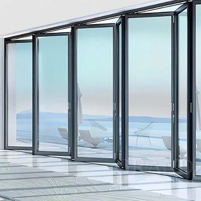 Método de abertura de tração por rolamento Porta dobrável de vidro para janela global Fornecedores originais