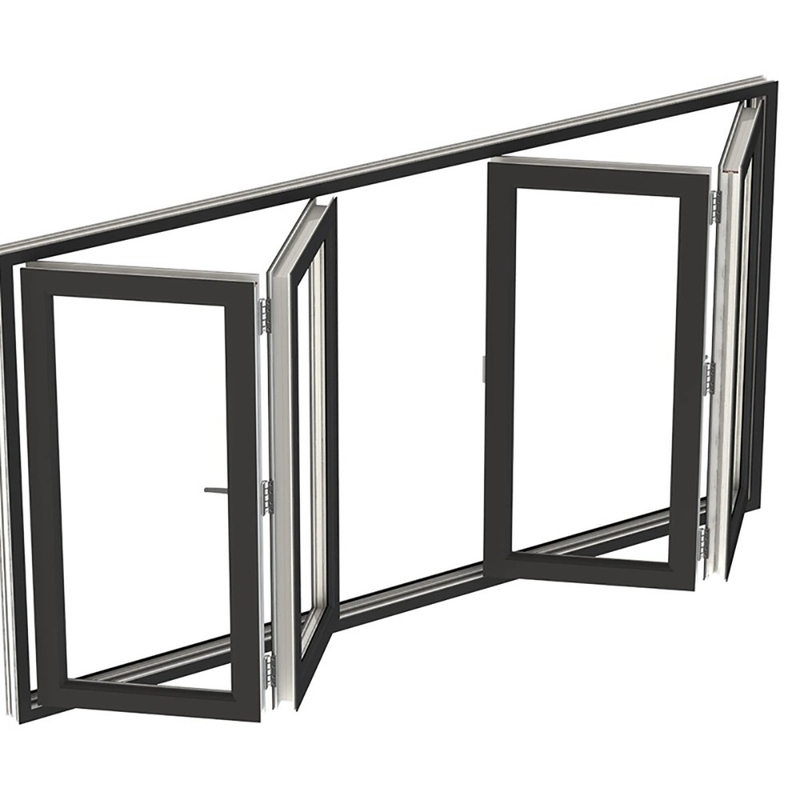 Moderno Design Plexible Screen Soundproof Glass Alumínio Bifold Windows Com valor ≤2.1 K