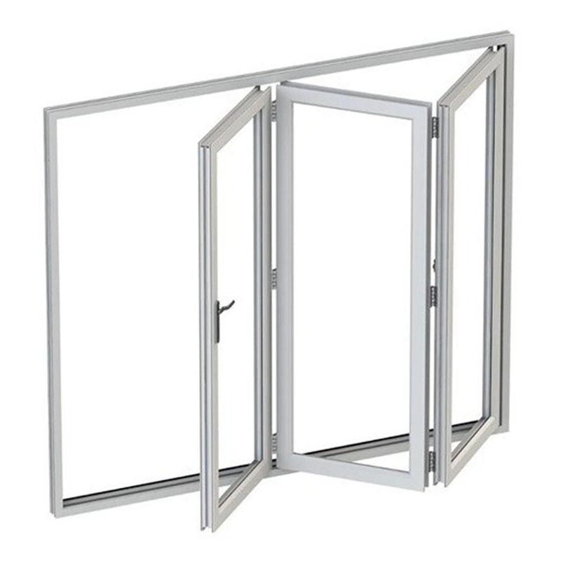 Moderno Design Plexible Screen Soundproof Glass Alumínio Bifold Windows Com valor ≤2.1 K