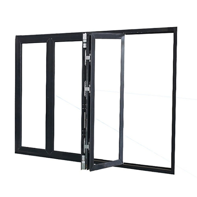 Cortina de luva de alumínio duplo temperado Bi Fold Window para habitação oficina banheiro