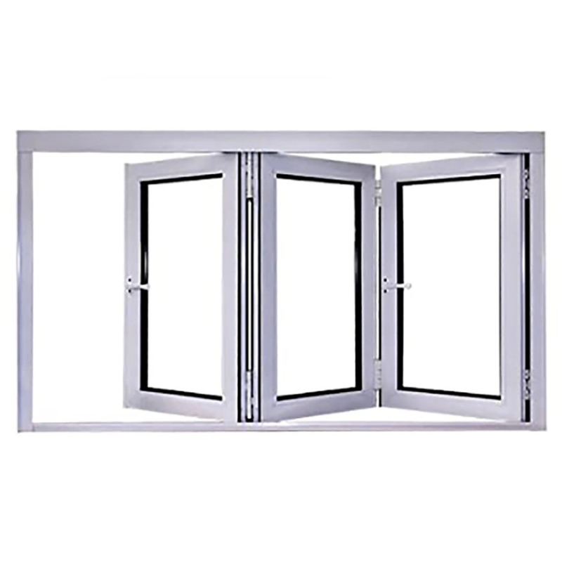 Cortina de luva de alumínio duplo temperado Bi Fold Window para habitação oficina banheiro