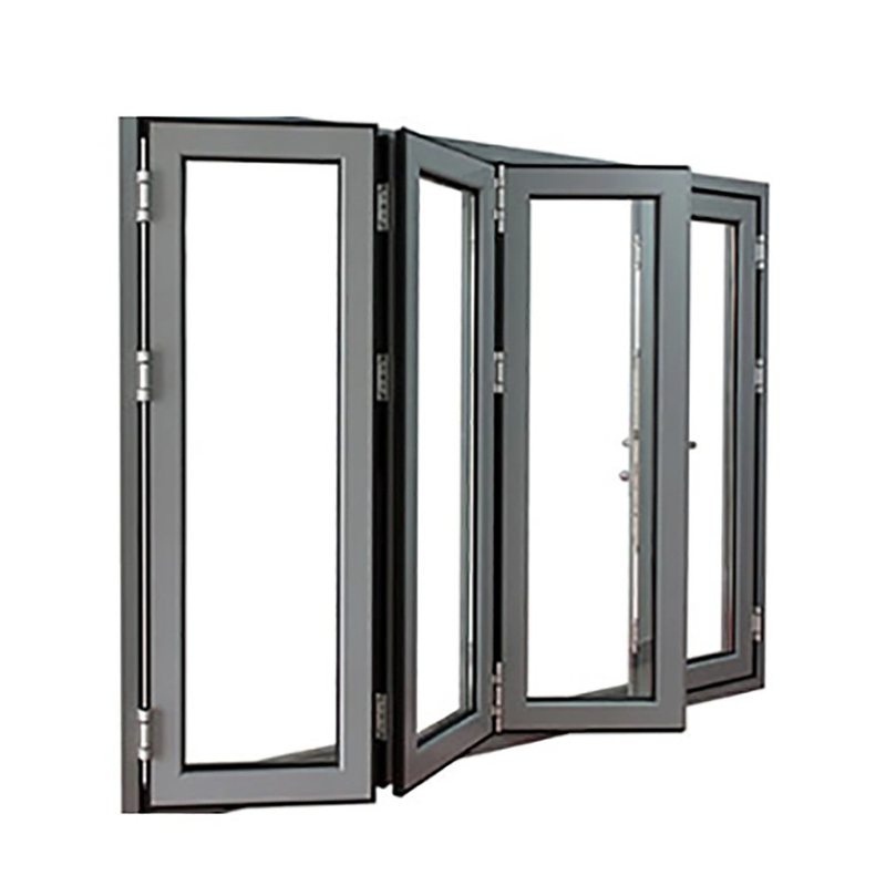 Cortina de luva de alumínio duplo temperado Bi Fold Window para habitação oficina banheiro