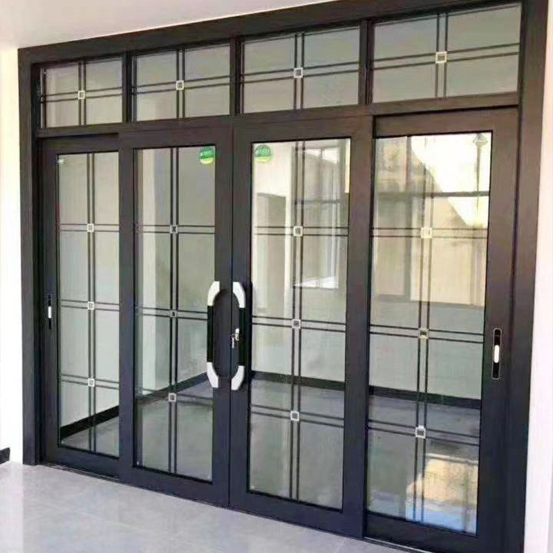 Portas de elevação de alumínio de vidro duplo minimalista para casas e escritórios