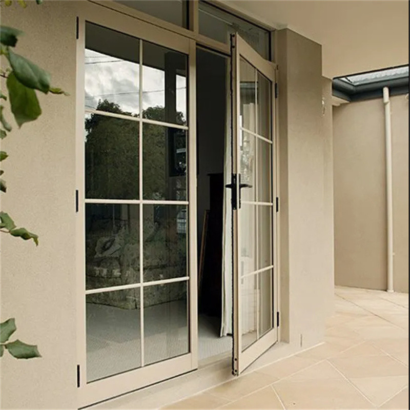 Porta de vidro duplo de alumínio exterior de alta qualidade com design de vedação de 8 vias