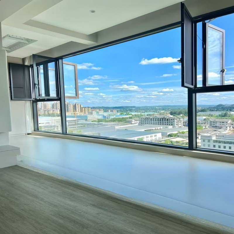 Janela de revestimento de alumínio de design mais recente com estanqueidade superior para espaços residenciais