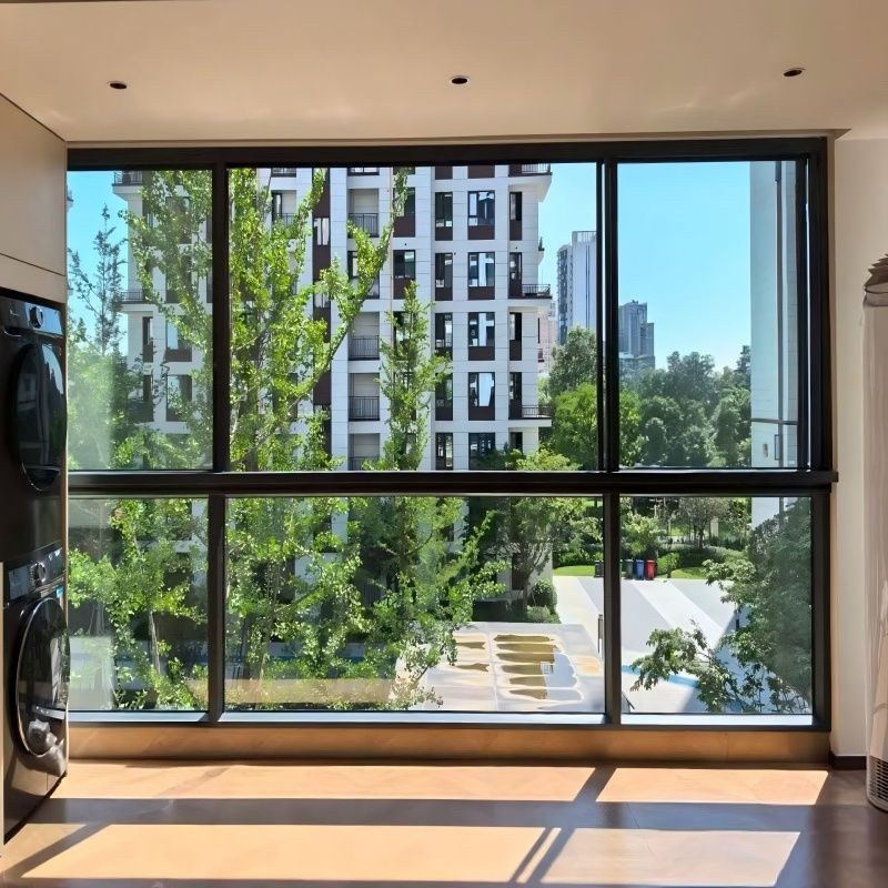 Janela de correr de alumínio com fornecimento direto da fábrica, vidros duplos e isolamento acústico de 35dB para espaços residenciais