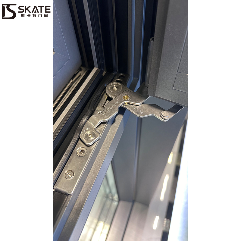 Janela de vidro temperado de alumínio de alta qualidade resistente a intempéries para casas e escritórios com hardware original SKATE