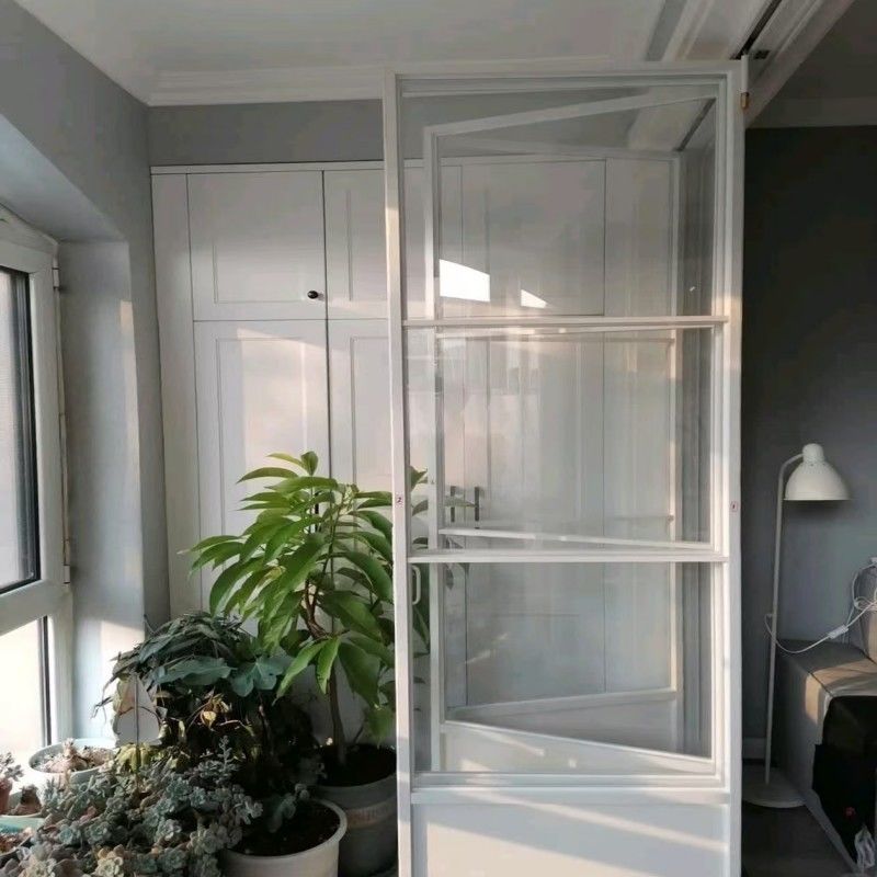 Porta dobrável de alumínio de luxo com vidro temperado para residência e comercial