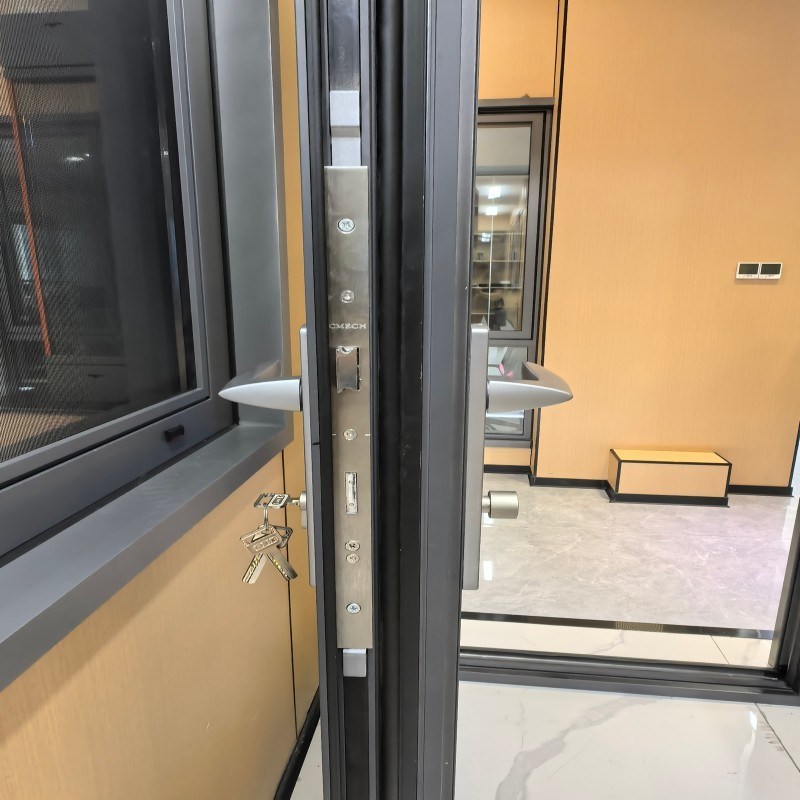 Modern Design Thermal Break Aluminum Casement Entrance Door with Long-service Life for Hotel