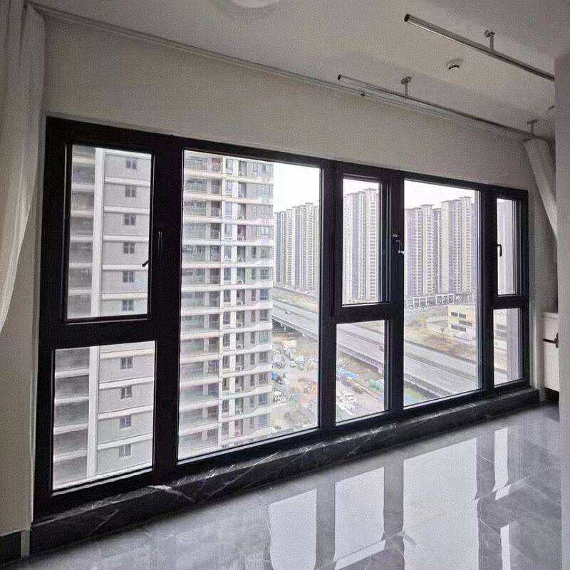 Janela de revestimento de alumínio certificada NFRC com vidro 5+27A+5 e SHRC 0,22 para casas modernas