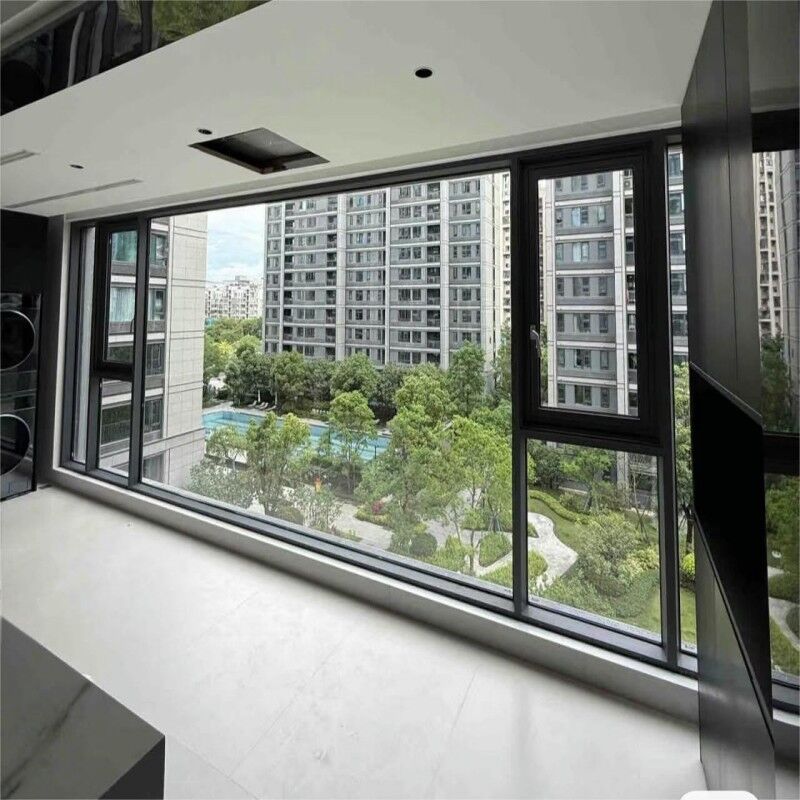 Janela giratória anti-roubo de alumínio com vidro de baixo E para uso na cozinha