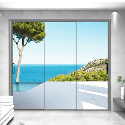 Portas deslizantes de elevador de alumínio de design moderno com espessura de parede de 1,4 mm e vidro duplo